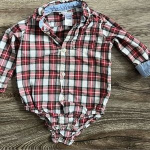 Carter's Red and Blue Plaid Baby Bodysuit